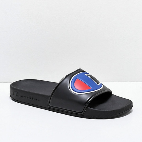 Ipo Black Slide Sandals Youth Sz 5y 